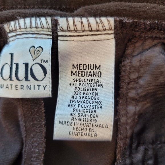 Duo Maternity Stretch Brown Pants Women's Size Medium Maternity - Picture 13 of 14